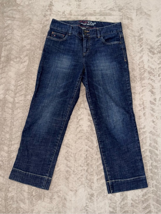 Tommy Hilfiger Denim - Tommy Hilfiger Hope Crop Dark Wash Preppy Y2K Stretch Denim Capris | Size 4